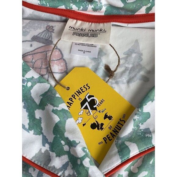 Munki Munki Peanuts Snoopy Woodstock Puffer Jacket Nightgown PJ Women’s Sz M NEW - Picture 8 of 16